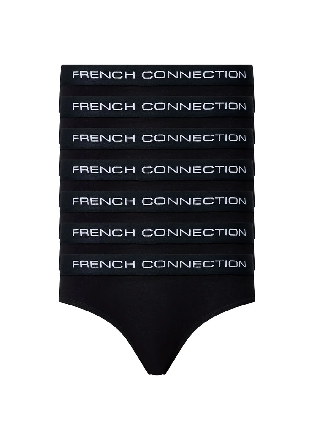French Connection Black 7 Pack Cotton French Connection Ladies Briefs - S Image 1