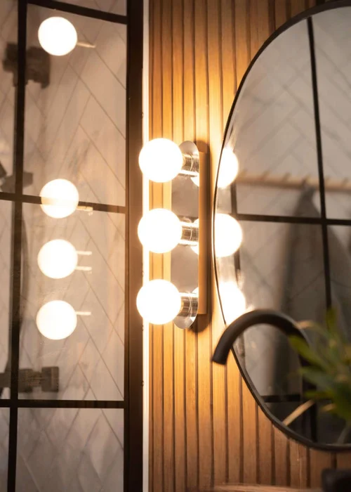 ValueLights Orbital Chrome 3 Way Bathroom Wall Light with Opal Glass Shade - One Size Image 2