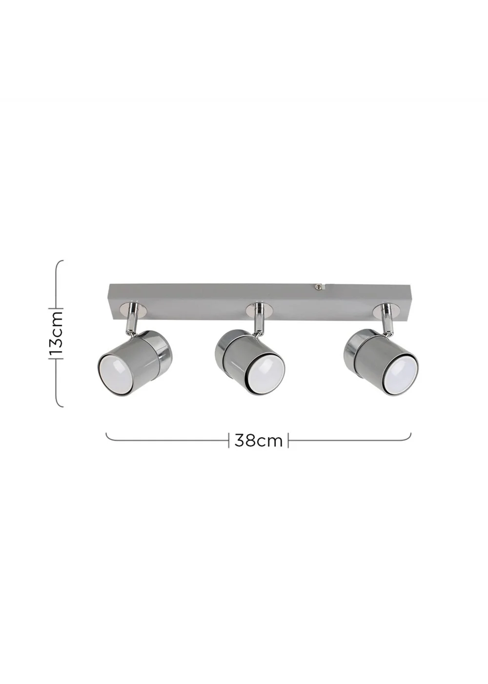 ValueLights Rosie 3 Way Straight Bar Spot Light Chrome - One Size Image 4