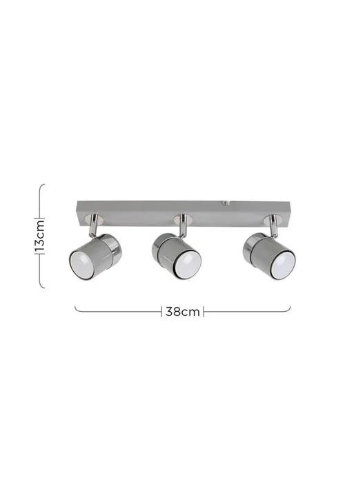 ValueLights Rosie 3 Way Straight Bar Spot Light Chrome - One Size Image 4
