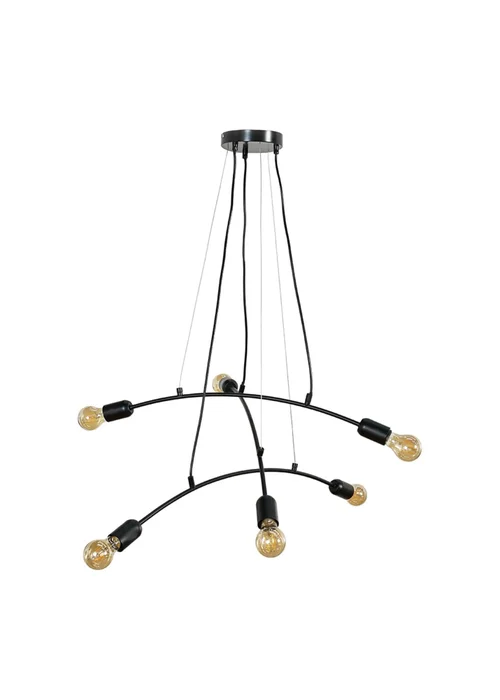 ValueLights Sandie Matt Black 6 Way Suspended Ceiling Light - One Size Image 4
