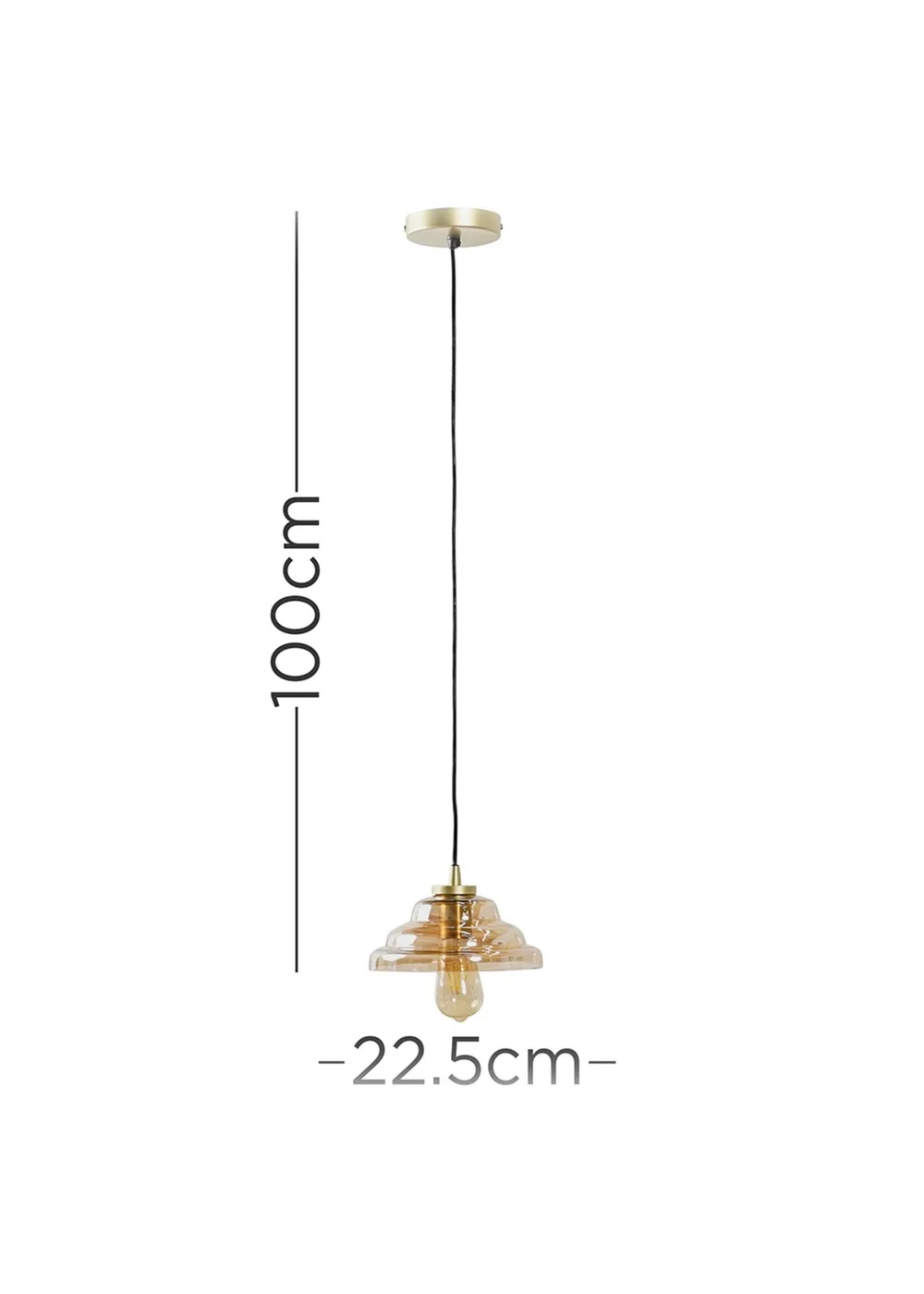 ValueLights Aurelian Modern Vintage Antique Brass Lustre Glass Pendant Light - One Size Image 4