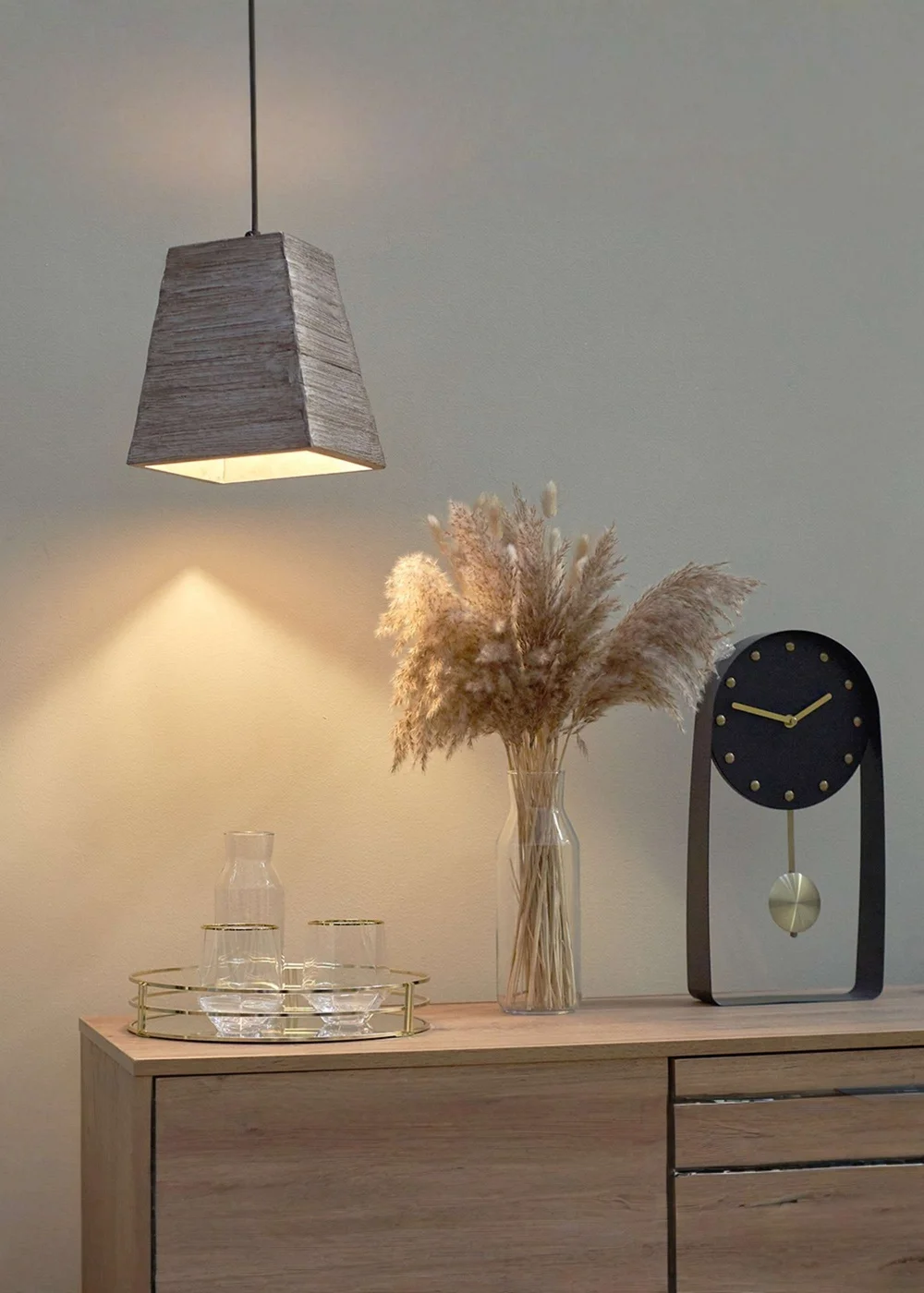 ValueLights Bodhi Natural Rustic Wood Square Ceiling Light - One Size Image 1