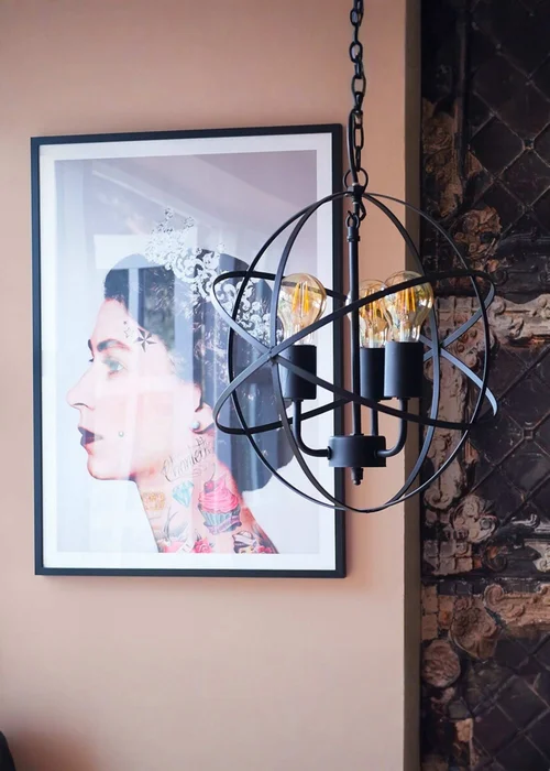 ValueLights Dalton Matt Black Atom 3 Way Industrial Ceiling Light - One Size Image 2