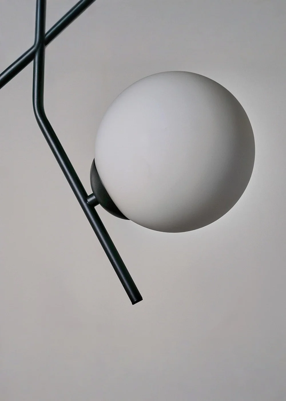 ValueLights Beauworth 2 Way Black Ceiling Light with Opal Glass Shade - One Size Image 3