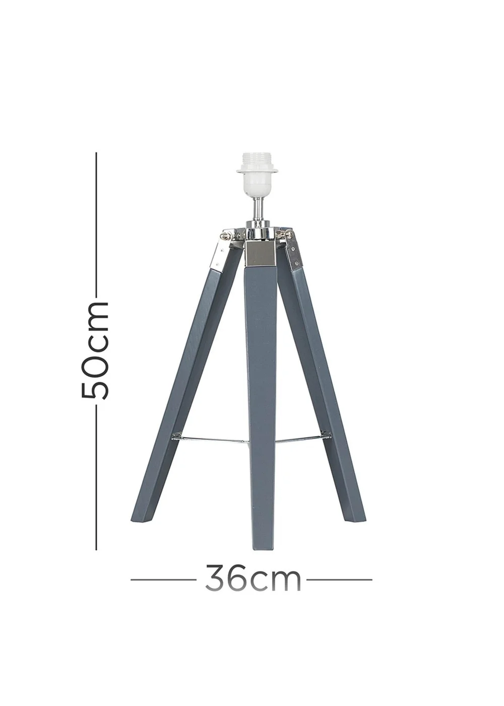 ValueLights Clipper Grey Tripod Table Lamp Base Only - One Size Image 5