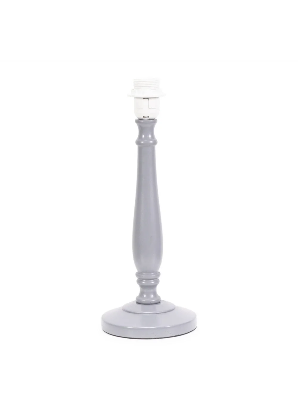 ValueLights Victoria Grey Wood Candle Stick Table Lamp - One Size Image 1