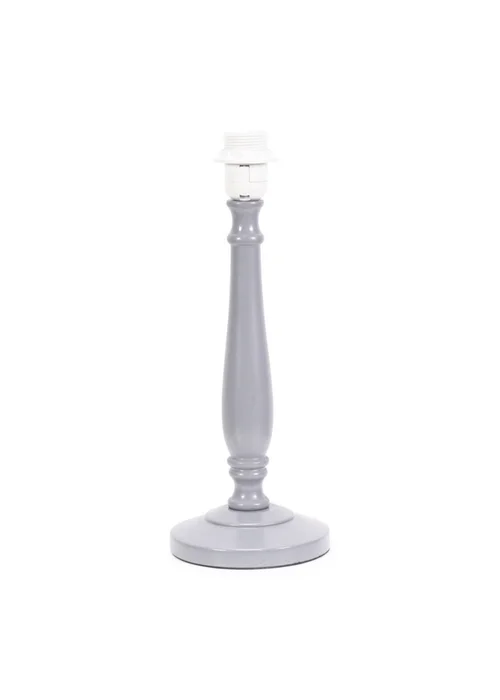 ValueLights Victoria Grey Wood Candle Stick Table Lamp - One Size Image 1