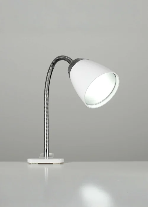 ValueLights Huey Single White Clip On LED Lamp - One Size Image 1