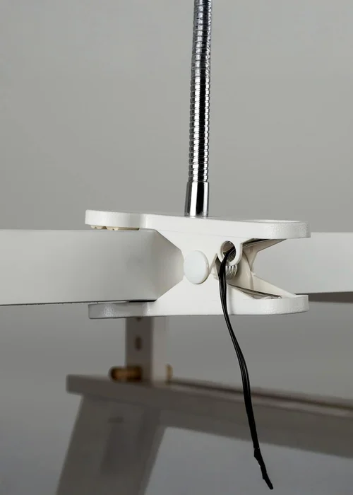 ValueLights Huey Single White Clip On LED Lamp - One Size Image 2