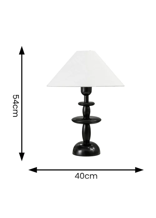 ValueLights Justin Dark Wood Stack Table Lamp - One Size Image 4