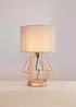 ValueLights Melrose Geometric Copper Touch Table Lamp With Grey Shade - One Size Image 1