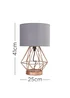 ValueLights Melrose Geometric Copper Touch Table Lamp With Grey Shade - One Size Image 5
