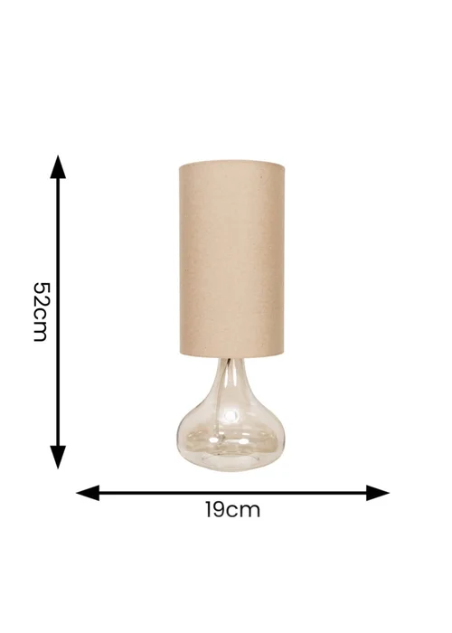 ValueLights Sylvie Amber Squat Base Tall Shade Glass Table Lamp - One Size Image 4
