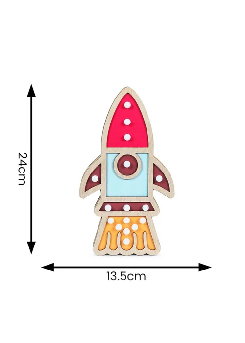 ValueLights Wooden Rocket Table Lamp - One Size Image 4
