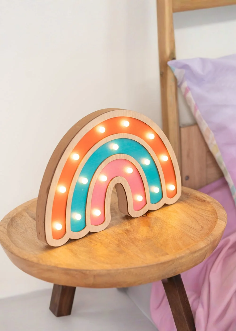 ValueLights Wooden Rainbow Table Lamp - One Size Image 3