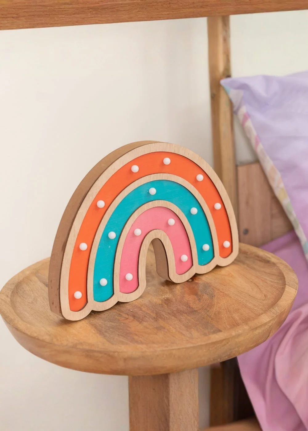 ValueLights Wooden Rainbow Table Lamp - One Size Image 2