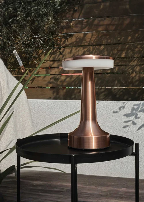 ValueLights Talence Copper Indoor/Outdoor LED Rechargeable Touch Table Lamp - One Size Image 1