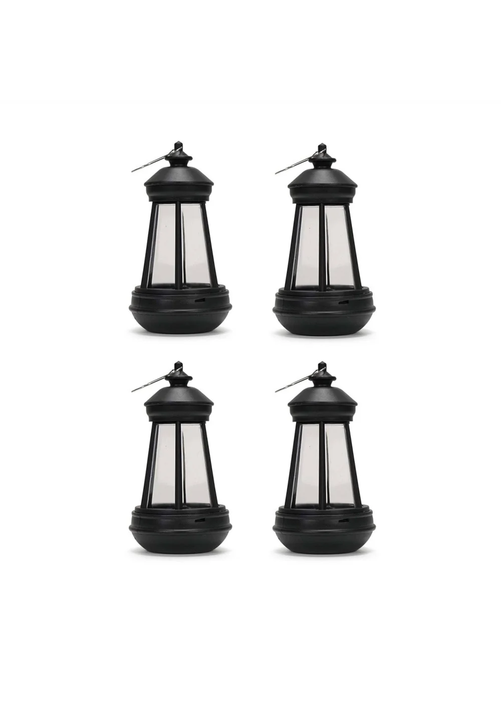 ValueLights 4 pack Black Solar Lanterns - One Size Image 4
