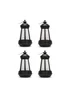 ValueLights 4 pack Black Solar Lanterns - One Size Image 4