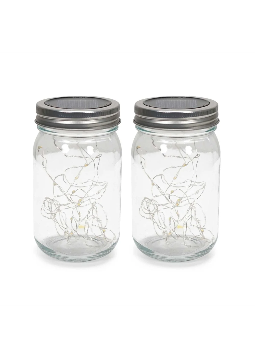 ValueLights 2 Pack Solar Powered Jars with Fairy Lights - One Size Image 4