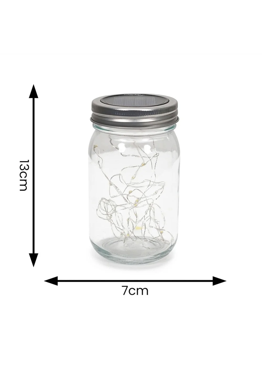 ValueLights 2 Pack Solar Powered Jars with Fairy Lights - One Size Image 5