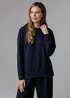 French Connection Navy Luxe Oversized Drawcord Hoody - M Image 1