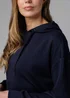French Connection Navy Luxe Oversized Drawcord Hoody - M Image 3