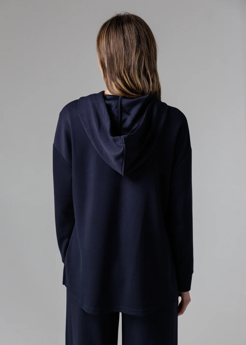 French Connection Navy Luxe Oversized Drawcord Hoody - M Image 2
