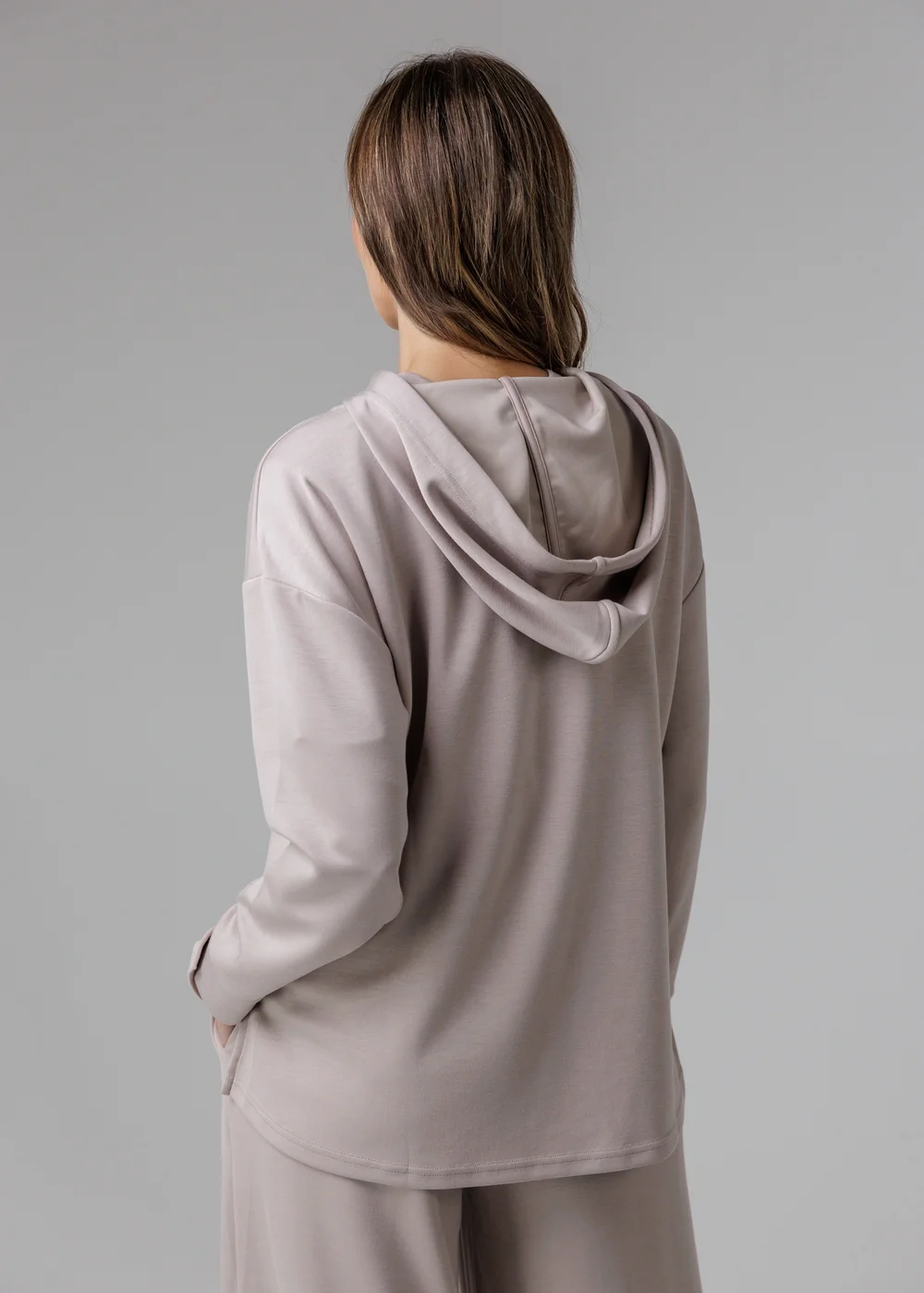 French Connection Beige Luxe Oversized Drawcord Hoody - XS Image 2
