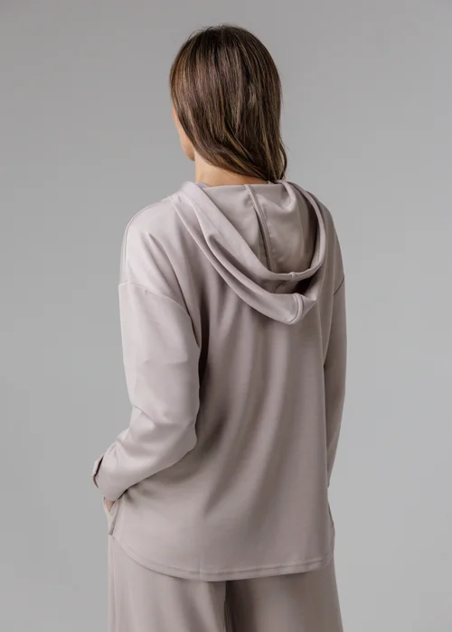 French Connection Beige Luxe Oversized Drawcord Hoody - XS Image 2