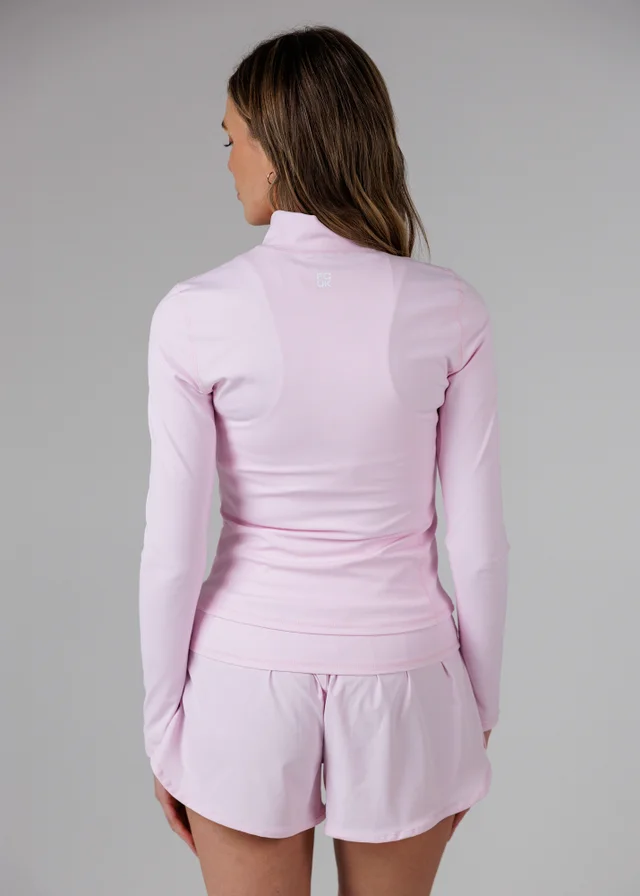 French Connection Pink Zip Up High Neck Slim Fit FCUK Sports Jacket