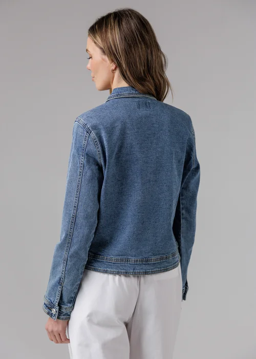 French Connection Blue Cotton Blend Slim Fit Denim Jacket - XS Image 2