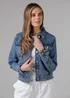 French Connection Blue Cotton Blend Slim Fit Denim Jacket - XS Image 3