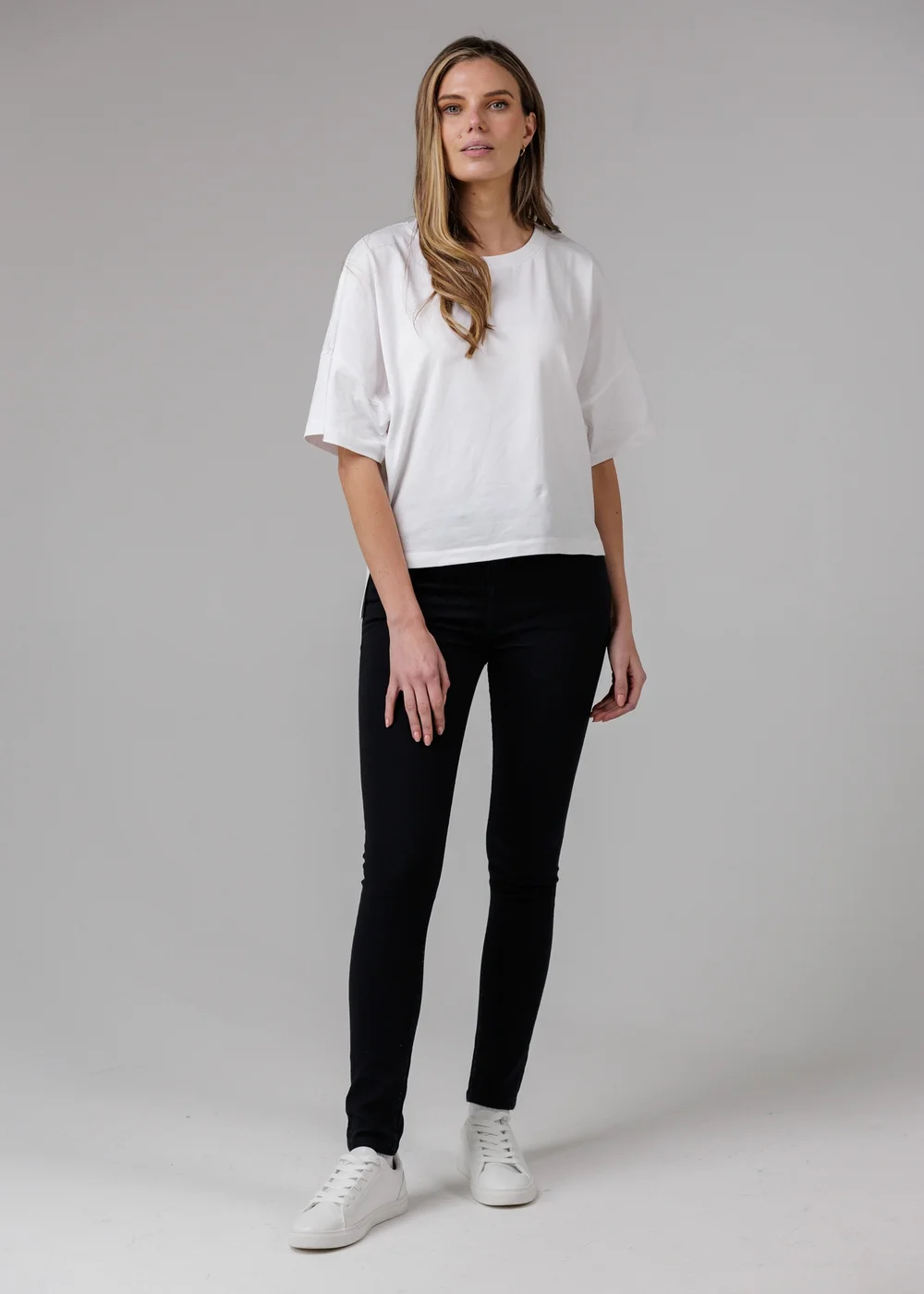 French Connection Black Cotton Blend Stretch High Rise Skinny Denim Jeans - 14 Image 4