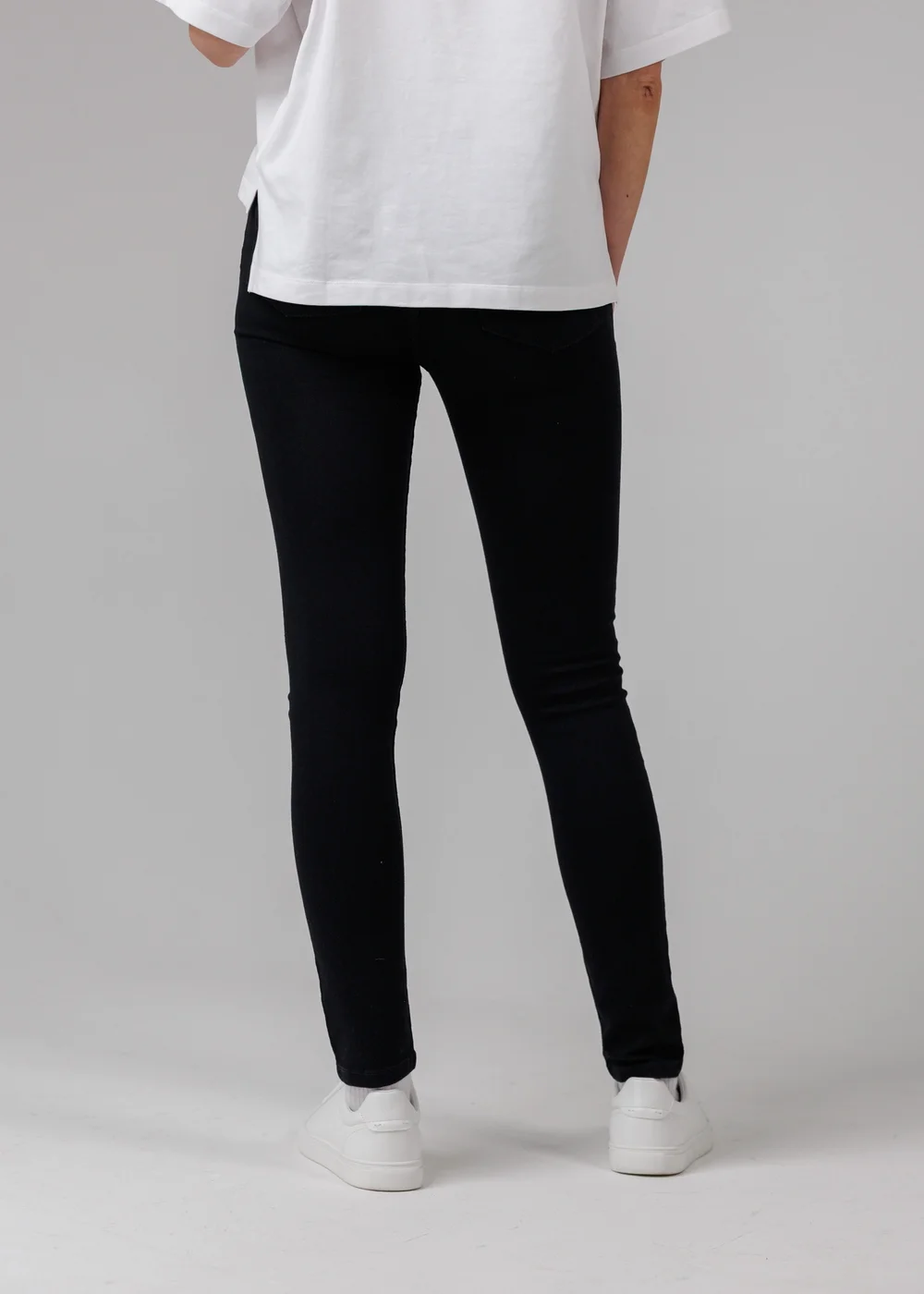 French Connection Black Cotton Blend Stretch High Rise Skinny Denim Jeans - 14 Image 2