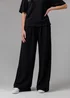 French Connection Black Luxe Wide Leg Draped Trouser - XL Image 1
