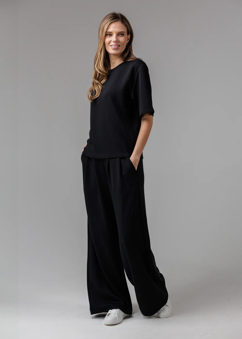 French Connection Black Luxe Wide Leg Draped Trouser - XL Image 3