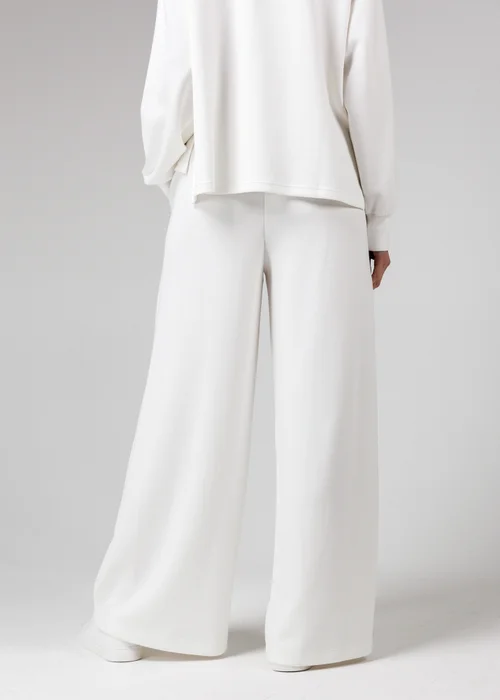 French Connection White Luxe Wide Leg Draped Trouser - M Image 2