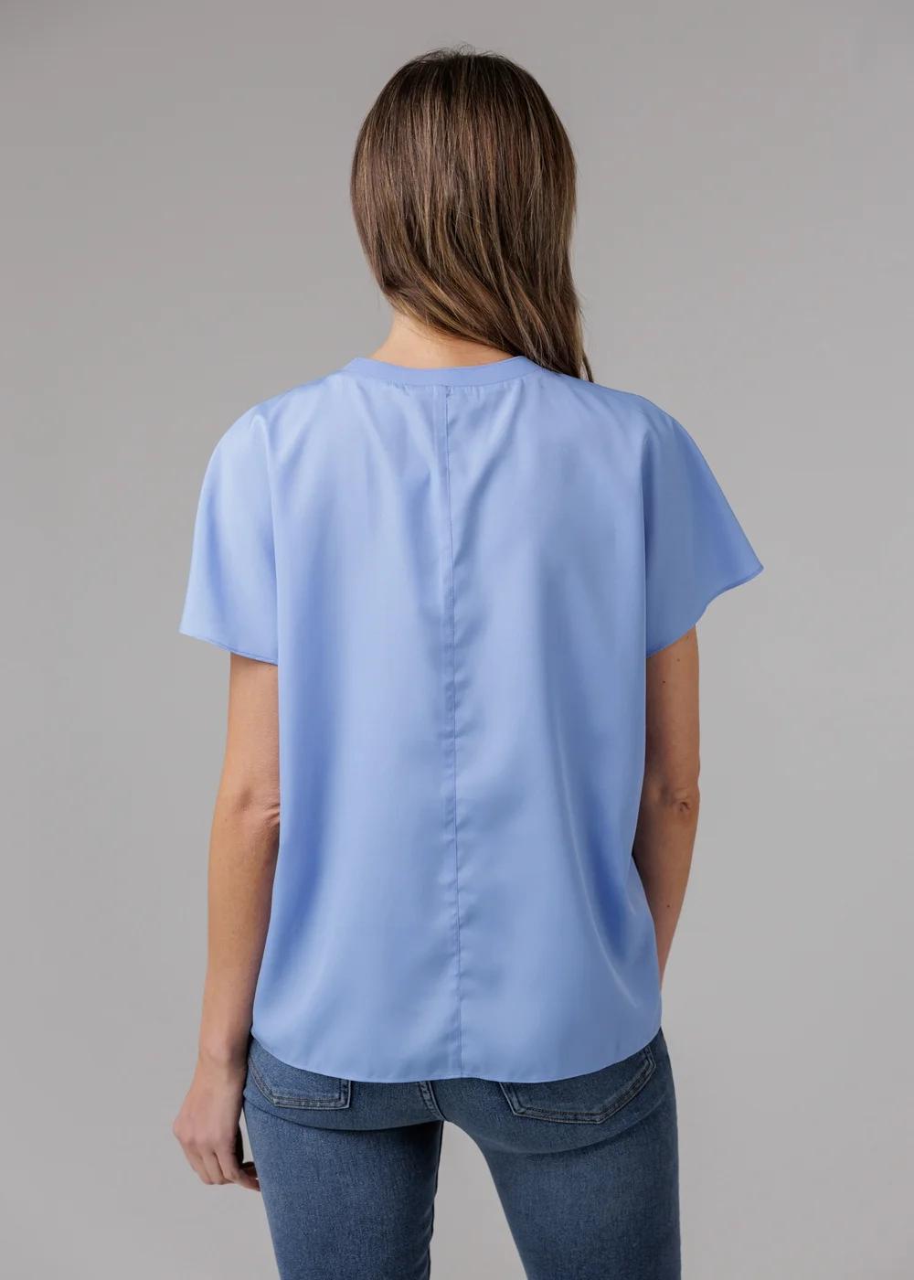 French Connection Blue Crew Neck Short Sleeve Crepe Top - 14 Image 2