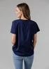 French Connection Navy Crew Neck Short Sleeve Crepe Top - 8 Image 2