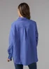 French Connection Blue Cotton Long Sleeve Chest Pocket Poplin Popover High-Low Hem Shirt - 16 Image 2