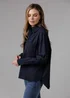 French Connection Navy Cotton Long Sleeve Chest Pocket Poplin Popover High-Low Hem Shirt - 12 Image 3