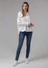 French Connection White Cotton Long Sleeve Chest Pocket Poplin Popover High-Low Hem Shirt - 8 Image 4