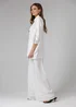 French Connection White Crinkle Trim Oversized Short Sleeve Button Up Shirt - XS Image 3