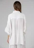 French Connection White Crinkle Trim Oversized Short Sleeve Button Up Shirt - XS Image 2