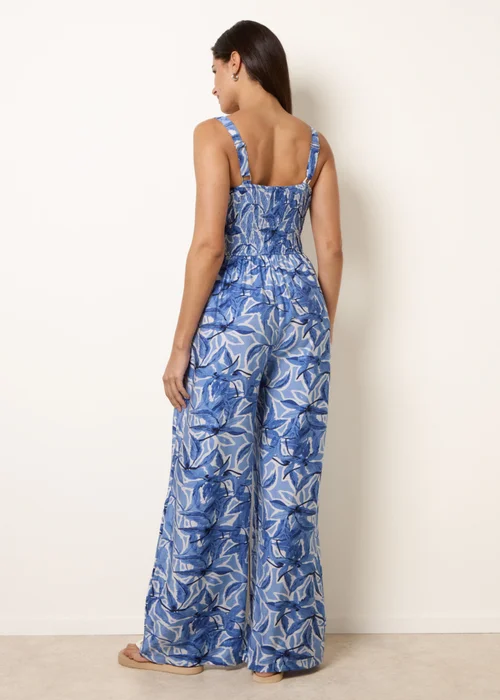 Blue Vanilla Navy Tie Front Jumpsuit - L Image 4
