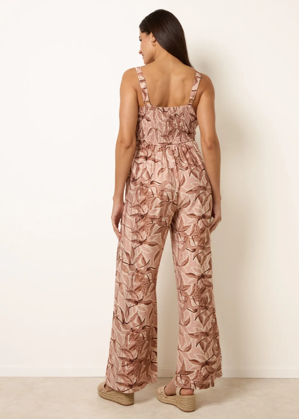 Blue Vanilla Beige Tie Front Jumpsuit - L Image 4