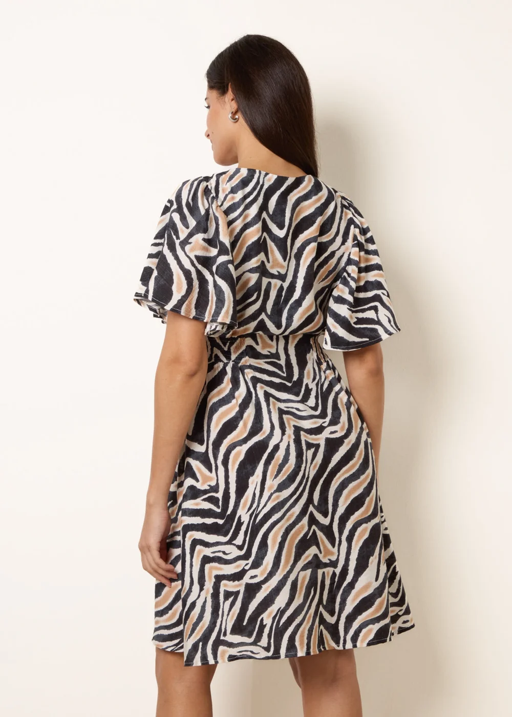Blue Vanilla Black Coconut Button Shirred Waist Dress - L Image 4