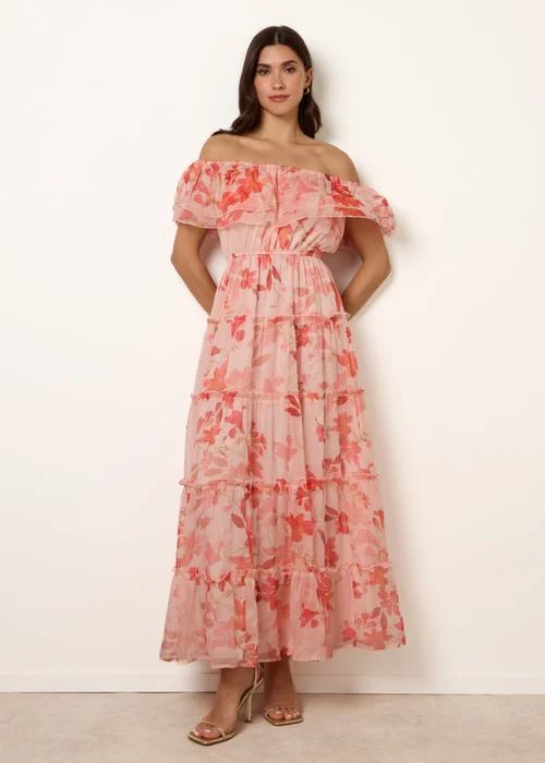 Blue Vanilla Pink Off The Shoulder Maxi Dress - M Image 5